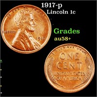 1917-p Lincoln 1c Grades Choice AU/BU Slider+