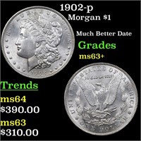 1902-p Morgan $1 Grades Select+ Unc