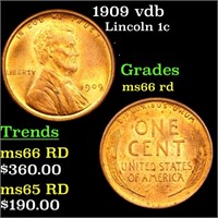 1909 vdb Lincoln 1c Grades GEM+ Unc RD