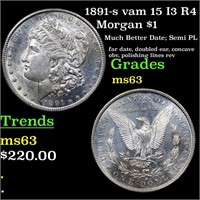 1891-s vam 15 I3 R4 Morgan $1 Grades Select Unc
