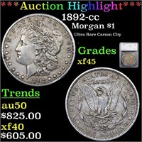 *Highlight* 1892-cc Morgan $1 Graded xf45