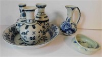 Delft hand painted handled pitcher, 5.5" tall -