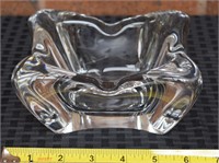Baccarat France Crystal Freeform ashtray 6.25" w