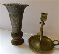 Metal decorator items: brass swinging candle