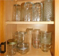 Various sizes glass tumblers - canning jars