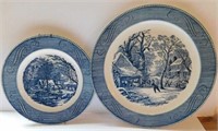 Currier & Ives "A Snowy Morning" 13" tray -