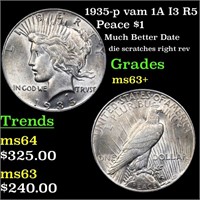 1935-p vam 1A I3 R5 Peace $1 Grades Select+ Unc