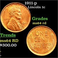 1911-p Lincoln 1c Grades Choice Unc RD