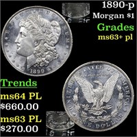 1890-p Morgan $1 Grades Select Unc+ PL