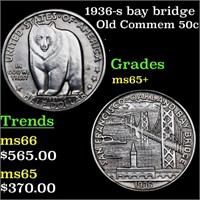 1936-s bay bridge Old Commem 50c Grades GEM+ Unc