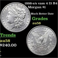 1898-s /s vam 4 I3 R4 Morgan $1 Grades Choice AU/B