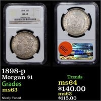 1898-p Morgan $1 Graded ms63