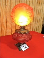 Red Lion Head GWTW Banquet Lamp