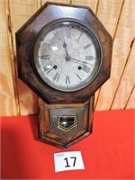 Sessions Clock Co. Octagonal Fulton Ash Wall Clock