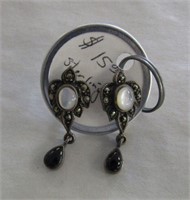 Vintage Sterling Silver Marcasite Earrings