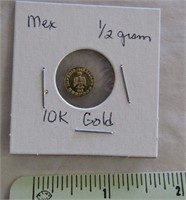 1/2 Gram 10ct Gold Coin From Mexico