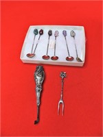 Sterling Silver Salt Spoons and utensil lot