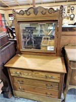 1800s Oak Dresser with Mirror