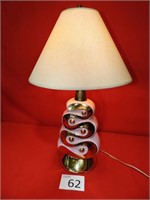 Howard Kron MCM Hot Pink & Gold Lamp
