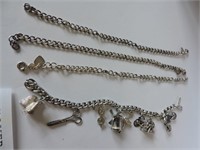 Sterling Silver Charm Bracelet & Chains