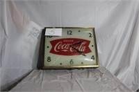COLA LIGHTED FISH TAIL CLOCK, 16X13X4