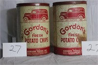 (2) GORDONS CHIP CANS, 7.75X11.5