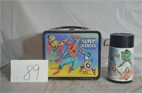 1976 VINTAGE SUPER HEROES LUNCHBOX W/ THERMOS