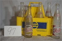 PEPSI 8 PACK BOTTLES AND PLASTIC CARRIER