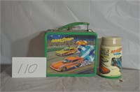 VINTAGE DRAG STRIP LUNCHBOX WITH THERMOS
