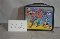 1976 SUPER HEROES LUNCHBOX MARVEL COMICS NO THERMS