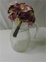 Glass Pitcher With Flowers