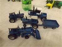 (5) Ford Tractors/Trailers ERTL -- Toys