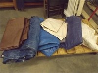 (6) Various Size Tarps & Drop Cloth