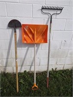 (3) Yard Tools - Edger/Snow Shovel/Metal Rake