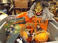Halloween Decorations in Large Tote