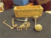 Vintage Wood Kraft Box w/ trinkets