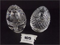 Two Crystal Egg Paperweights Poland & France
