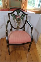 Decorative Painted Chair w/Upolostered Padded Seat