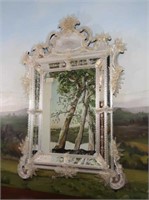 Antique 3-D Venetian Mirror-Beautiful-35"Wx52"L-