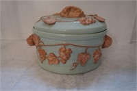 Ceramic Serving Bowl w/Lid-12x9"