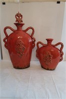 Red Pottery Vases(1 missing lid)