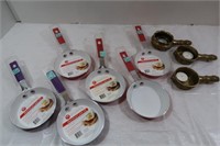 6 NIP Aluminum Pans & Brass Candle Holder
