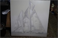 Sailboat Oil Painting on Canvas-40x40"