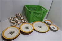 English China-Minton Dinner Plates, Cups, Saucers