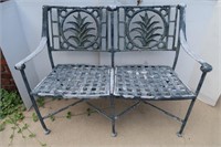 Metal Outdoor Double Chair-43x19x34"