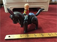 Windup plastic bucking mule toy, as is
