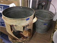Old bucket, metal painted can