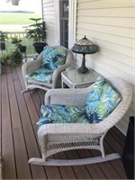 Wicker Patio Furniture Set ONLY, NO LAMP