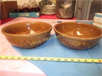 Pair of Mid-Century Stone Ware USA 9" Mixing Bowls