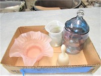Ruffled Bowl, Bell, Pitcher & Glass Canister